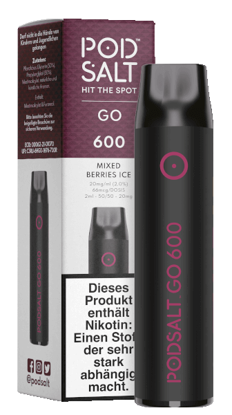 Pod Salt Go 600 Einweg E-Zigarette - Mixed Berries Ice 20mg